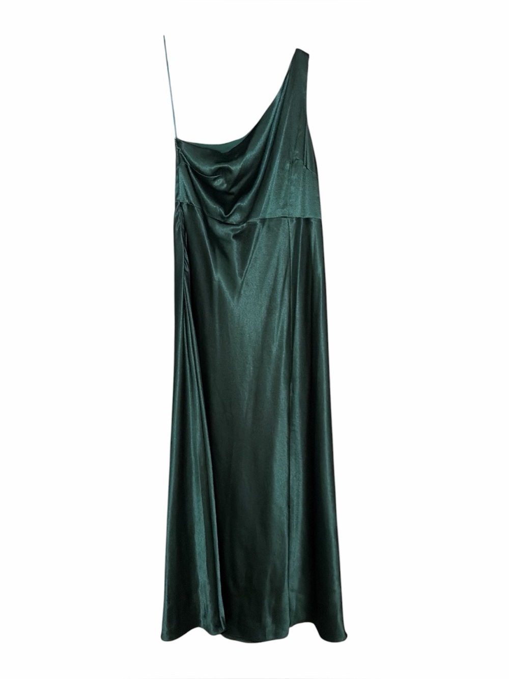Birdy Grey Size XXL Emerald Green One-Shoulder Satin Maxi Dress